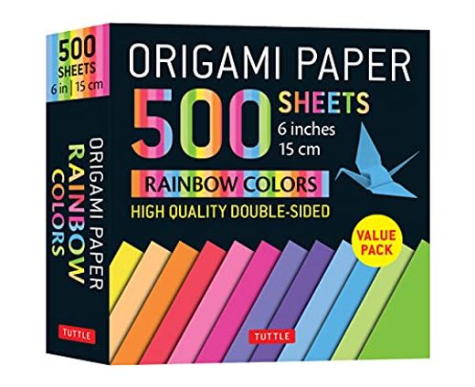Origami Paper 500 Sheets Rainbow Colors 6" (15 Cm): Tuttle Origami Paper: Double-Sided Origami Sheets Printed With 12 Color Combinations (Instructions for 5 Projects Included)