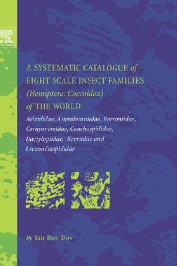 a systematic catalogue of eight scale insect families (hemiptera : coccoidea) of the world,aclerdidae, asterolecaniidae, beesoniidae, carayonemidae, conchaspididae, dactylopiidae, kerriidae a