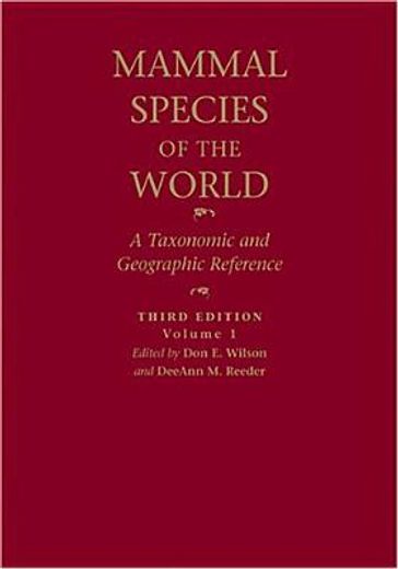 mammal species of the world,a taxonomic and geographic reference (en Inglés)