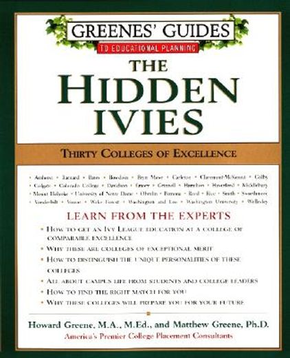 the hidden ivies,thirty colleges of excellence