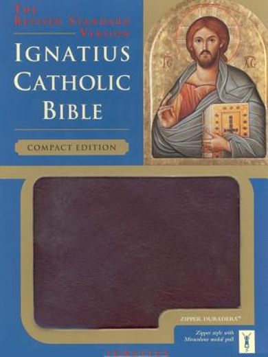 ignatius catholic bible,revised standard version, burgundy, zipper duradera