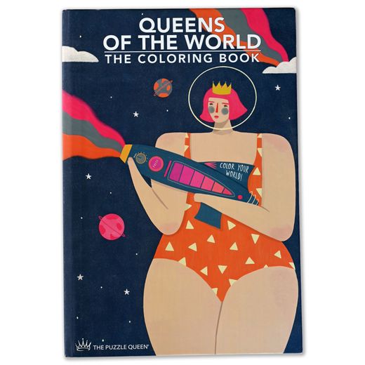Libro para colorear Tamaño XL "Queens of The World" (en español,inglés)