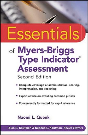 essentials of myers-briggs type indicator assessment (en Inglés)