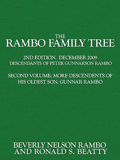 the rambo family tree,more descendants of gunnar rambo, oldest son of peter gunnarson rambo (en Inglés)