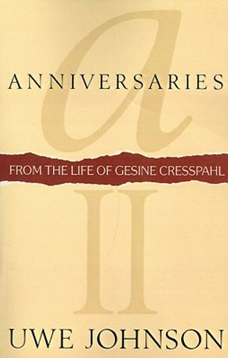 anniversaries: from the life of gesine cresspahl