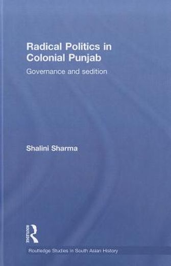 radical politics in colonial punjab,governance and sedition