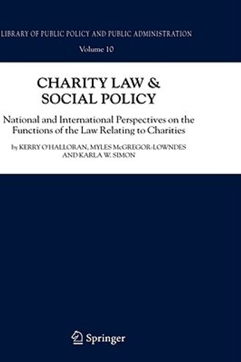 charity law & social policy,national and international perspectives on the functions of the law relating to charities