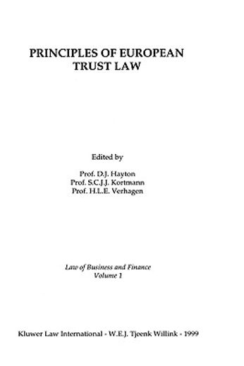 principles of european trust law,law of business and finance