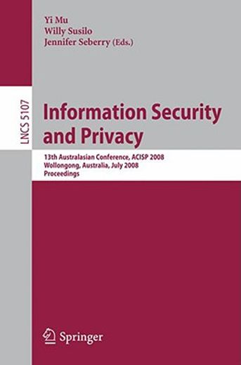 information security and privacy (en Inglés)