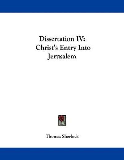 dissertation,christ´s entry into jerusalem