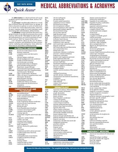 Libro medical abbreviations and acronyms,rea quick access reference ...