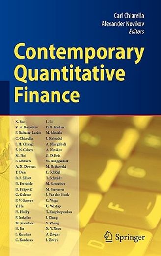 contemporary quantitative finance,essays in honour of eckhard platen