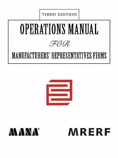 operations manual for manufacturers,representatives firms (en Inglés)