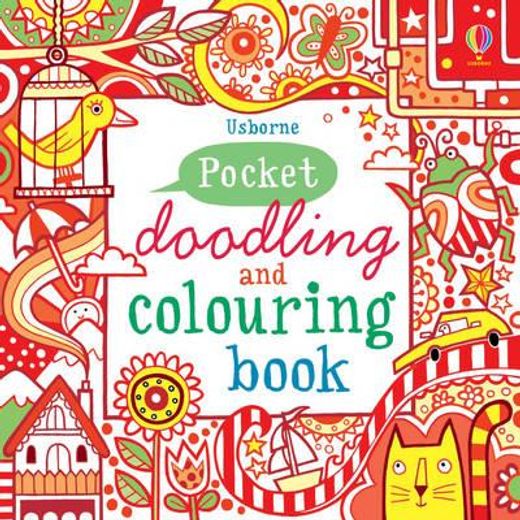 little doodling and colouring book: red. (usborne)