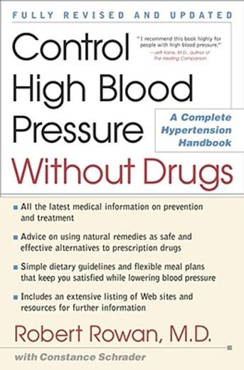 control high blood pressure without drugs,a complete hypertension handbook (en Inglés)