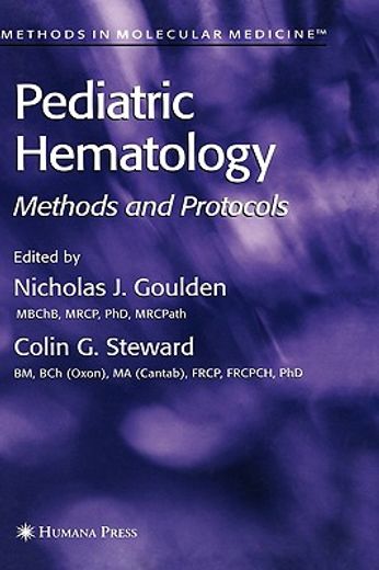 pediatric hematology,methods and protocols
