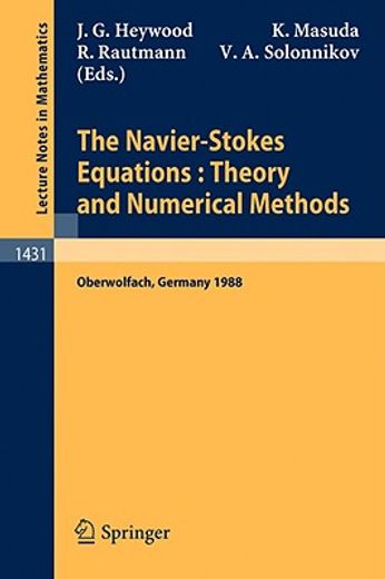 the navier-stokes equations theory and numerical methods (en Inglés)