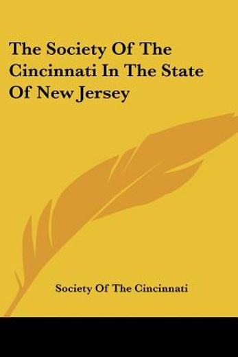 the society of the cincinnati in the state of new jersey