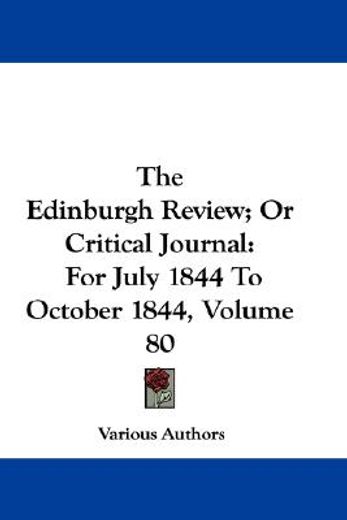the edinburgh review; or critical journa