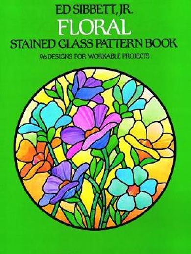 floral stained glass pattern book (en Inglés)