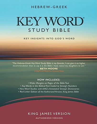 hebrew-greek key word study bible,king james version, bonded burgundy (en Inglés)