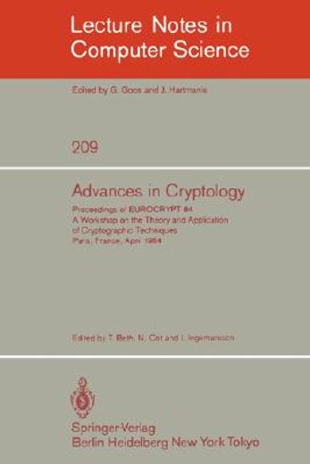 advances in cryptology (en Inglés)