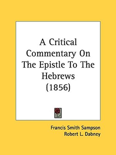 a critical commentary on the epistle to