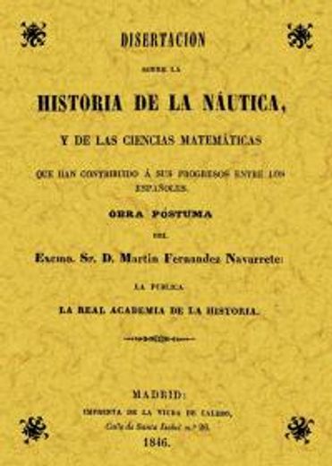disertacion sobre historia de la nautica y las ciencias matematicas