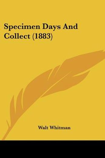 specimen days and collect 1883
