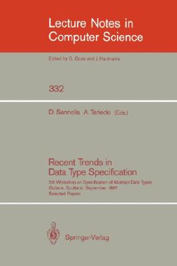 Libro recent trends in data type specification, , ISBN 9783540503255 ...