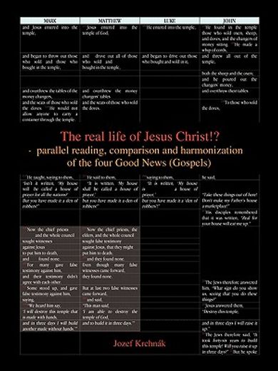 the real life of jesus christ!?,parallel reading, comparison and harmonization of the four good news-gospels (en Inglés)
