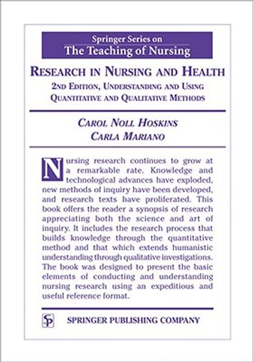 research in nursing and health,understanding and using quantitative and qualitative methods