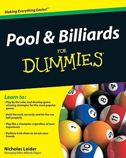 pool & billiards for dummies (in English)