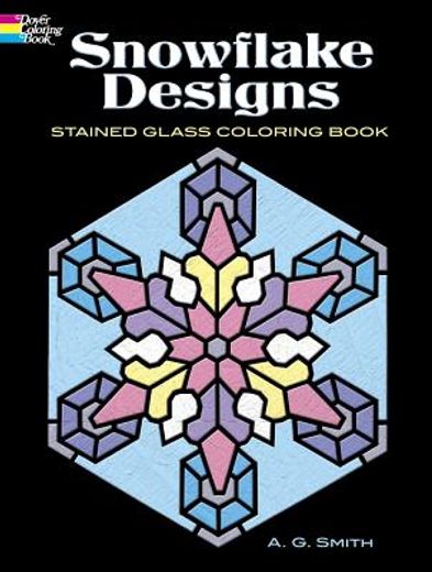 snowflake designs stained glass coloring book (in English)