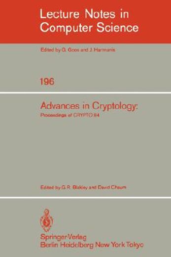 advances in cryptology (in English)