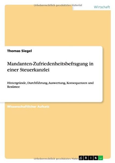 portada Mandanten-Zufriedenheitsbefragung in einer Steuerkanzlei