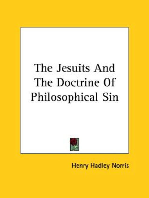 the jesuits and the doctrine of philosophical sin (en Inglés) portada the jesuits and the doctrine of philosophical sin (en Inglés)